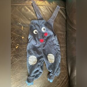 Adorable Kids Overalls with Fun Face Design
